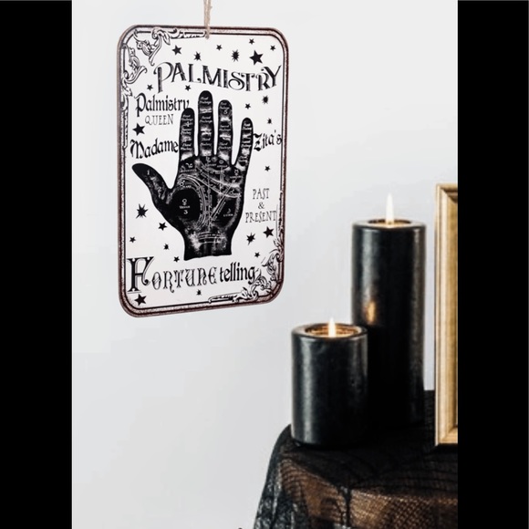 HALLOWEEN PALM READING FORTUNE TELLER WALL SIGN - Picture 2 of 14